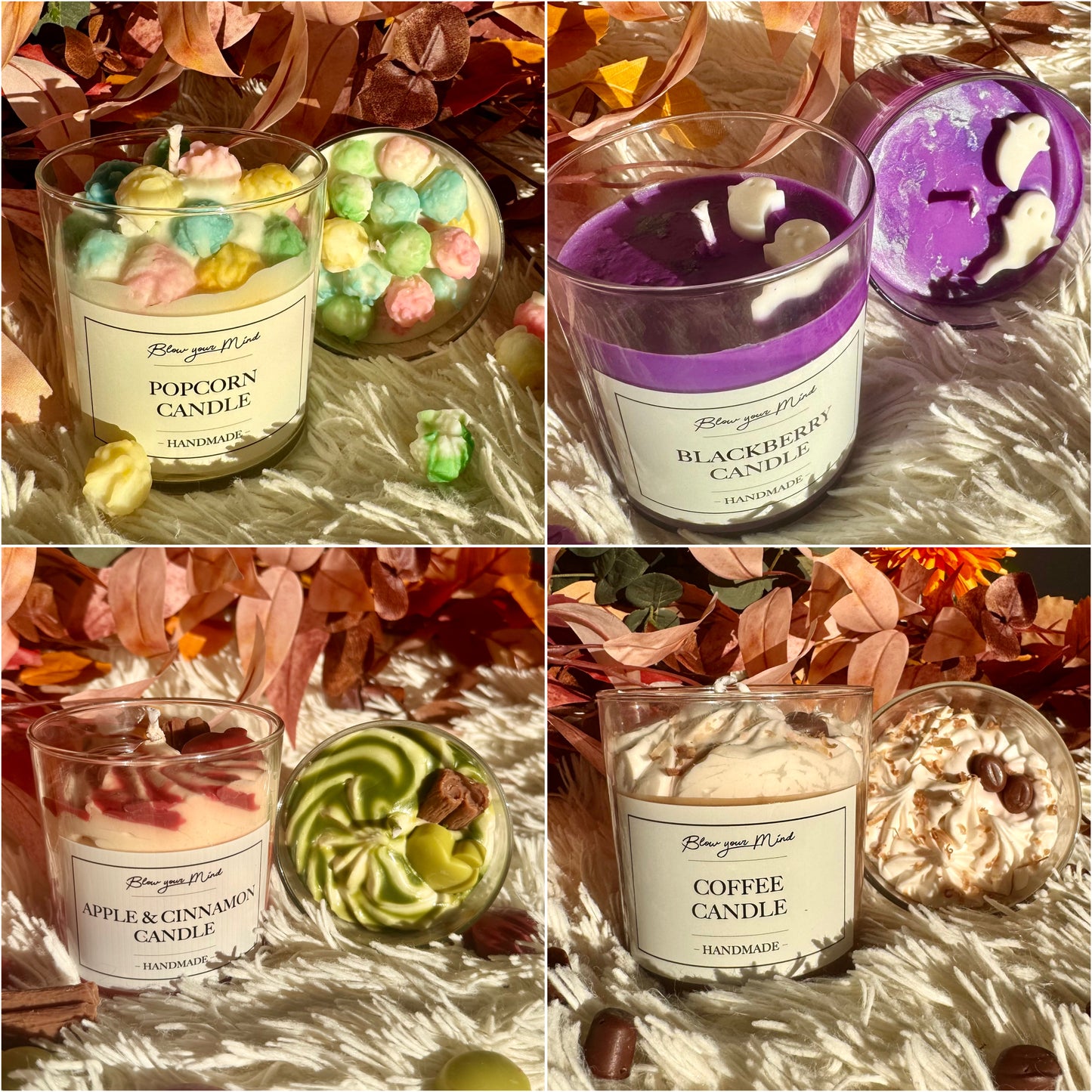 🕯️pack velas en vaso de otoño
