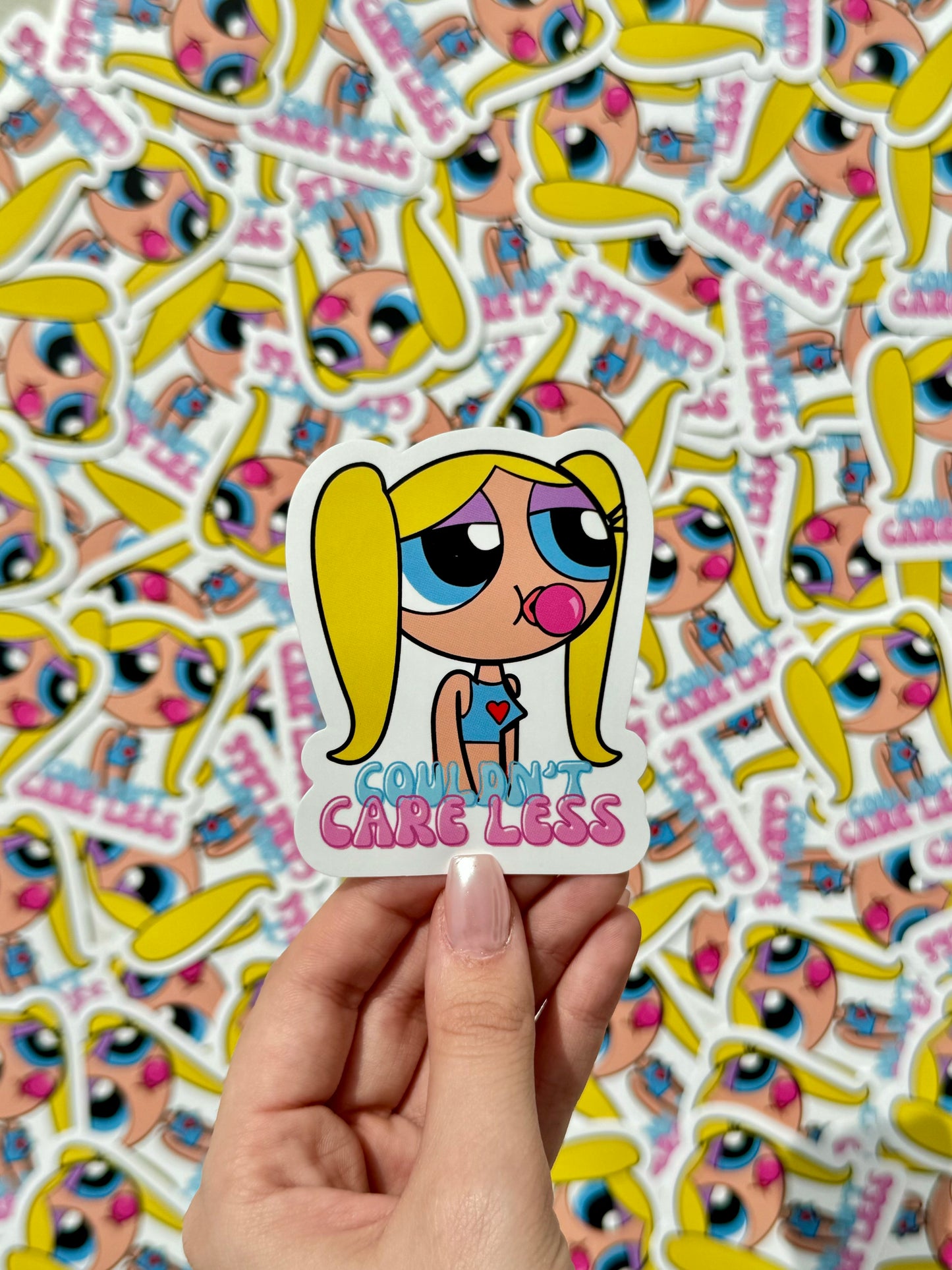 Pegatina "Couldn't care less"