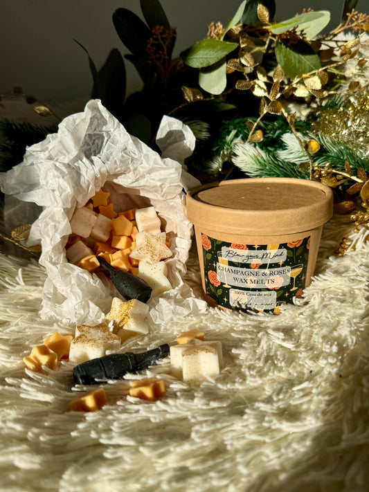 Wax melts Champagne con rosas