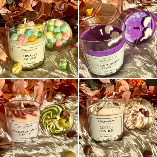 🕯️pack velas en vaso de otoño