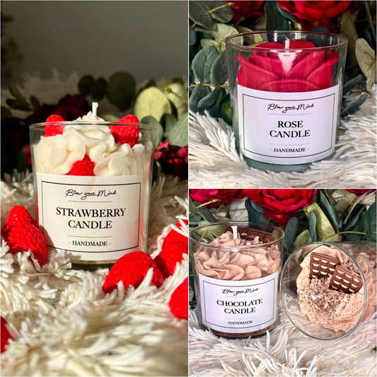 Pack Velas en vaso San Valentín 🕯️🤍